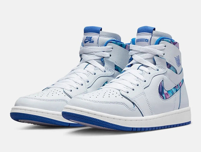 Scarpe da ginnastica alte Nike Air Jordan 1 Zoom originali da donna DV5575-140 platinumshop
