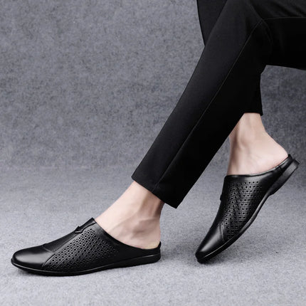 2024 Adulto Estate Mezza Trascinare Piselli In Pelle Mens Scarpe Da Guida Penny Mocassini da Uomo Mocassini Uomo Muli Tenis Masculino Bianco