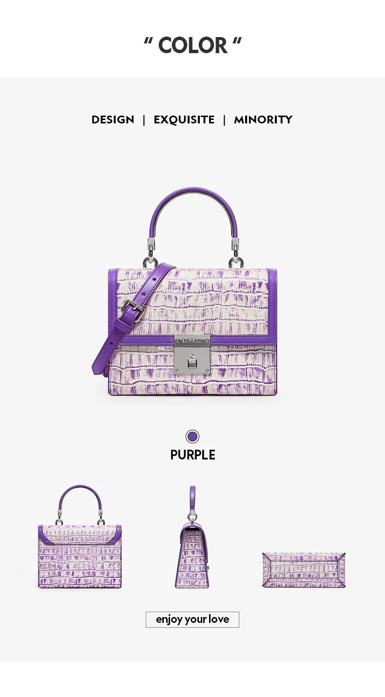 BAFELLI 2025 NUOVA BORSA DA DONNA MARCHIO DI Lusso K GOLD SERIES MODA VIOLA Borsa da sera Spalla Stile invernale Lana CASUALE