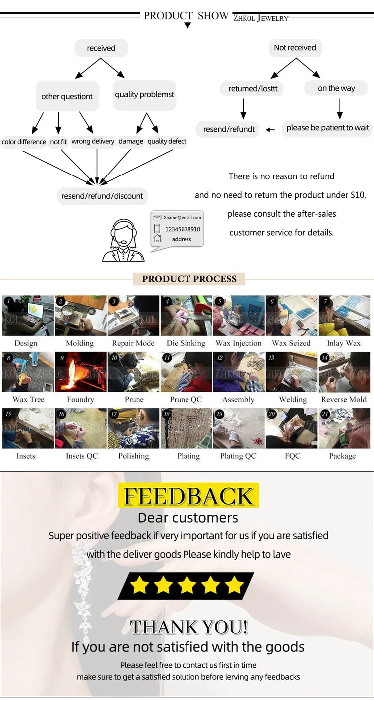 ZAKOL Simple Geometric Crystal White Zircon Pendant Necklace For Women Silver-Color Wedding Party Jewelry Gift With Box PlatiNum