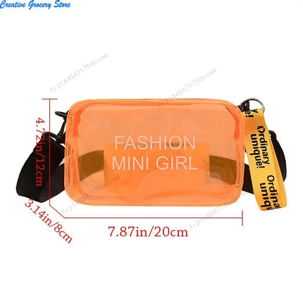 Borsa a Tracolla Trasparente con Effetto Laser per Donne, Mini Borsa Messenger alla Moda in PVC Colorato, Piccola Borsa Tote