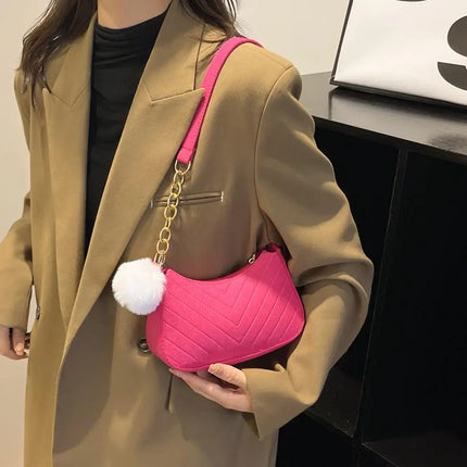 Mini Women Shoulder Bags Fashion Felt Women's Bag Design Advanced Underarm Handbags Mini Saddle Bag PlatiNum