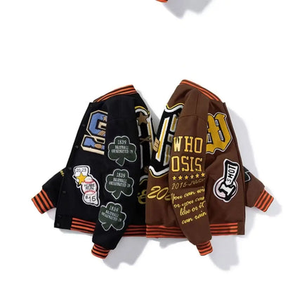 Spring Autumn Cool Stylish Men's Instagram High street Fashion Brand Embroidery Baseball Jacket Men's Women's Vintage Loose Coat