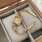Nuovo orologio da donna in oro di lusso Orologio da polso al quarzo quadrato alla moda Orologio da donna semplice con strass squisito regalo Relogio Feminino platinumshop