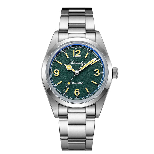 ADDIESDIVE 36mm Hot Sale Men's Watch AD2518 Bubble Mirror Glass 316L Stainless Steel Reloj Hombre 100m Waterproof Quartz Watches