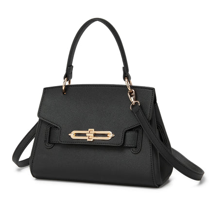 Miss Lulu WOMEN'S PU leather handbag elegant shoulder bag with anti-theft & detachable handles small PlatiNum