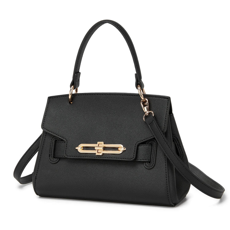 Miss Lulu WOMEN'S PU leather handbag elegant shoulder bag with anti-theft & detachable handles small PlatiNum