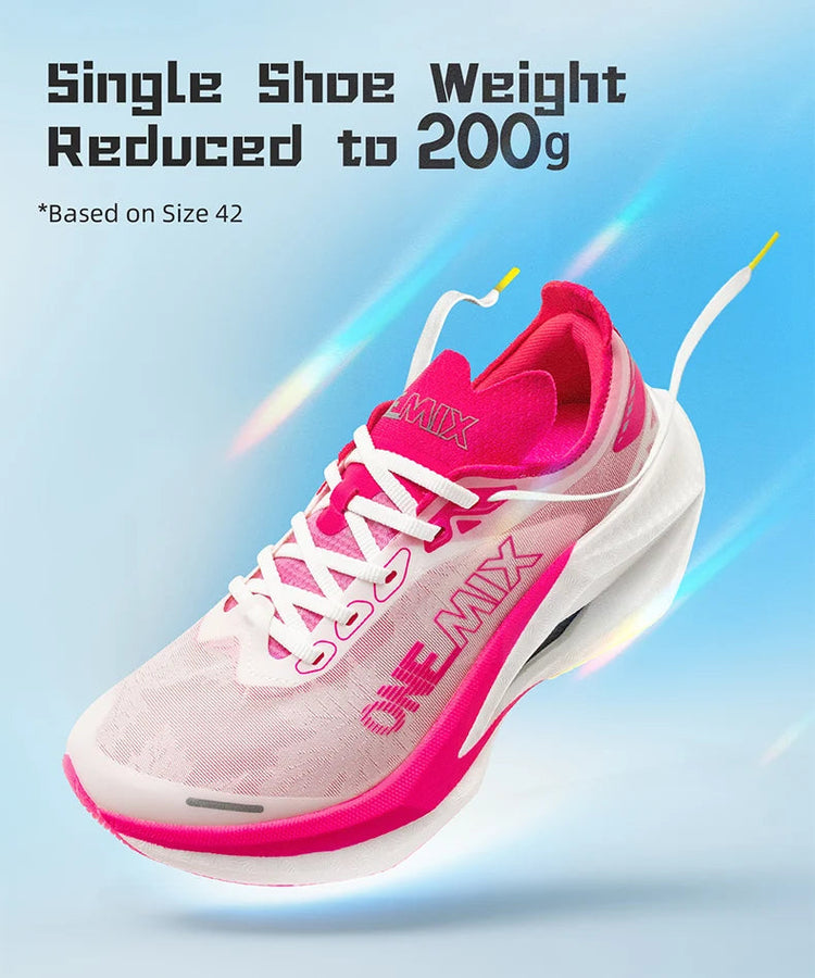 ONEMIX Nuove Scarpe da Corsa Professionali Marathon con Piastra in Carbonio a Tutta Lunghezza, Supporto Stabile e Assorbimento degli Urti, Ultra Leggere PlatiNum