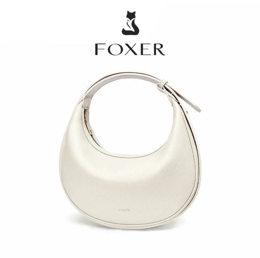 FOXER Brand PU Leather Women's Shoulder Bag 2025 Fashion Lady Crescent Luxury Design Half-moon Handbag Crossbody Bag Girl Gift