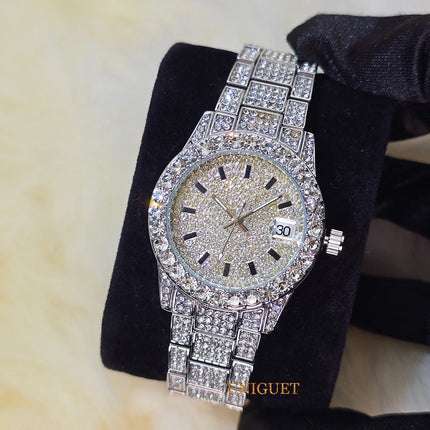 Orologio da Donna Elegante con Quadrante Piccolo Rosa, Orologio da Polso Mini con Diamanti Bling-Bling di Lusso per Abiti da Sera, Regalo per Lei platinumshop