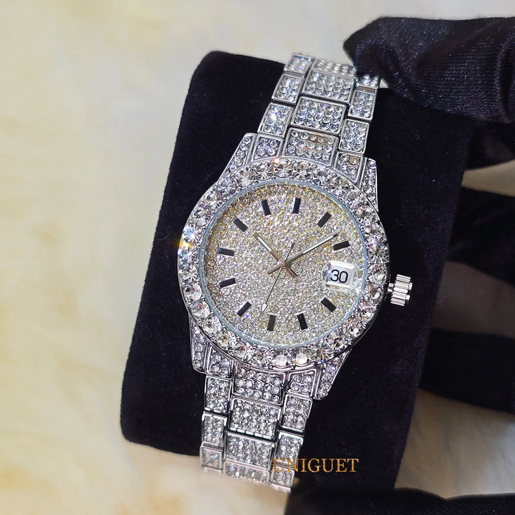 Orologio da Donna Elegante con Quadrante Piccolo Rosa, Orologio da Polso Mini con Diamanti Bling-Bling di Lusso per Abiti da Sera, Regalo per Lei platinumshop