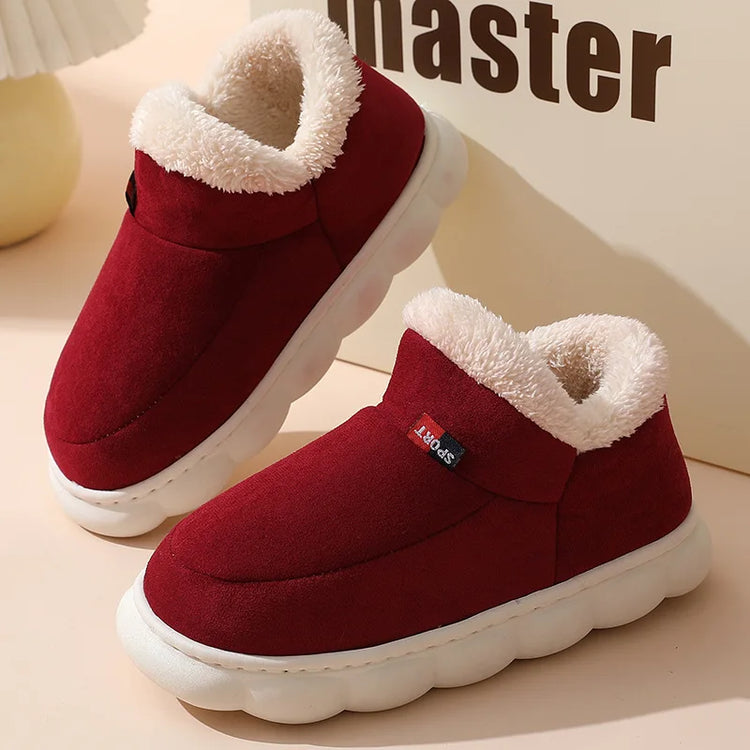 Shevalues Winter Men Slippers Short Plush Men Cotton Boots Indoor Fluffy House Fur Slippers Men Casual Soft Fur Furry Men Shoes