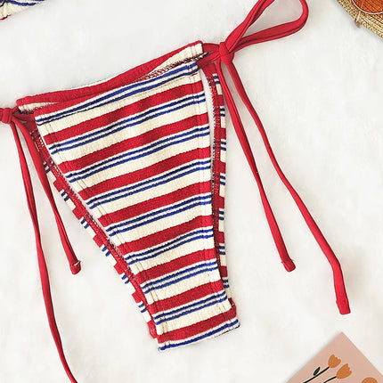 Women's Sexy Push-up Two-piece Swimsuit 2026, Striped Micro Bikini, Trendy Beach Set