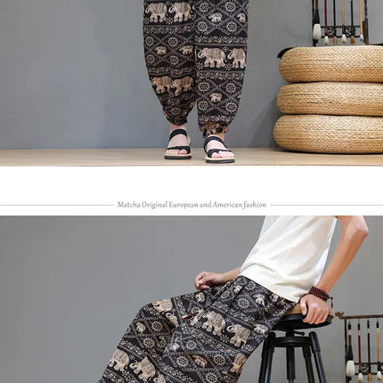 Nuovi pantaloni jogger da uomo in cotone primaverile, pantaloni oversize alla moda, hip hop con graffiti floreali, vita elastica, pantaloni harem, streetwear maschile