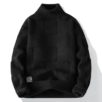New Winter Men O-neck Knitted Pullovers Man Fleece WarmTurtlenecks Sweaters Man Casual Sweaters Quality Male Pullovers Size 4XL