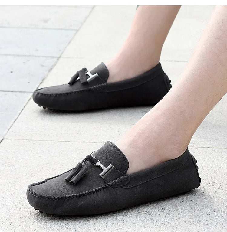 Mocassini da uomo primavera estate scarpe Casual in pelle scamosciata Slip-ons da uomo Luxury Brand Mocassin Man Plus Size 50 51 52 53 per piede grande