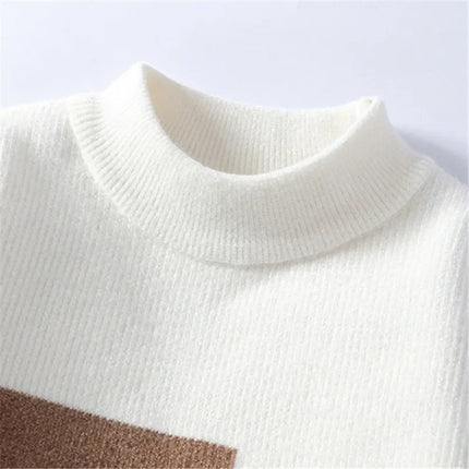 Autumn Winter New Men's Sweater Fashion Patchwork O-Neck Knit Pullovers Men Loose Casual Knitted Sweaters Hip Hop Streetwear Man