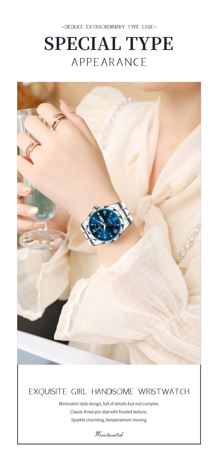 BANGWEI Orologio da donna Orologio di moda classico elegante di lussoBusiness Casual Data Orologi da donna al quarzo luminoso impermeabile in acciaio inossidabile platinumshop