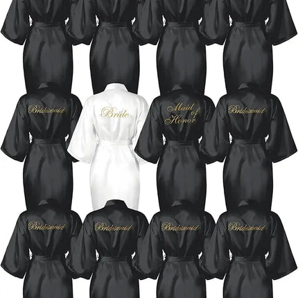 12 pezzi abiti da damigella d'onore kimono da sposa per il giorno del matrimonio abiti da festa da sposa ricamati in raso