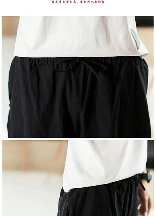 Pantaloni estivi da uomo in cotone, casual, stile hip hop, streetwear, harem, comodi, oversize, lunghezza a metà polpaccio, molto venduti.