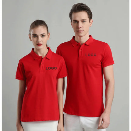 Breathable Polo with Custom Logo Casual Wear for Business Groups Short Sleeve Lapel Polo Work Clothes Embroidery Print