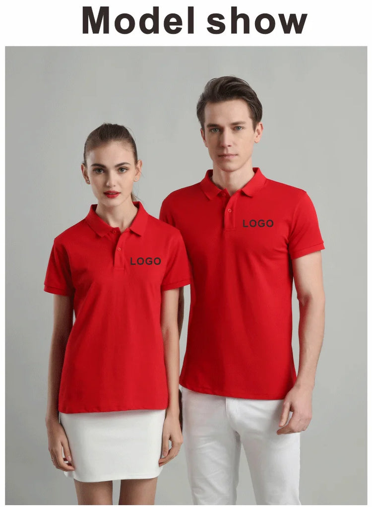Polo traspirante con logo personalizzato Abbigliamento casual per gruppi aziendali Polo a maniche corte con risvolto Abiti da lavoro Stampa ricamo