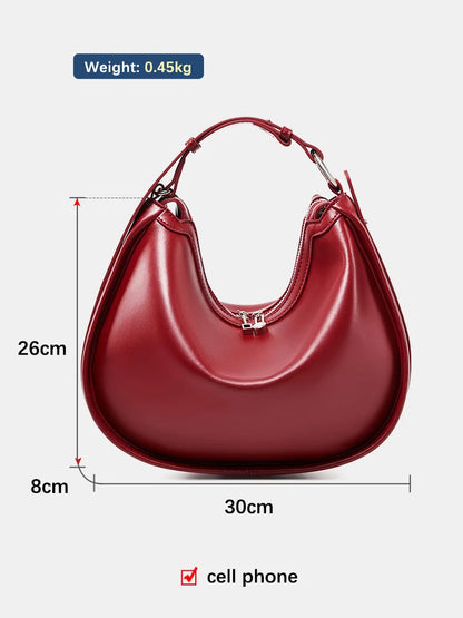 Zency Borsa da donna in vera pelle premium Borsa hobo di lusso Borsa a tracolla moda di grande capacità per moglie amante ragazza regalo Sac