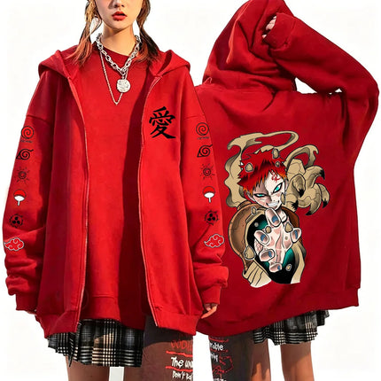 Gaara Naruto anime 2026 new spring and autumn fashion Harajuku men's trend Y2K casual sportswear women's couple style Coat