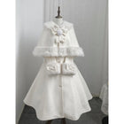 Velvet Bunny Japanese Heiress Woolen Coat+bow Cape Set, Niche, Sweet and Cute Two-piece Set for Women