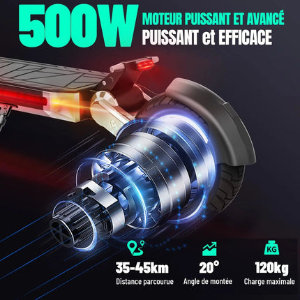 Scooter elettrici TODIMART G2, batteria 48 V 10,4 Ah, motore 500 W, pneumatici fuoristrada da 10 pollici, portata 40-45 km platinumshop