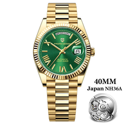 PAGANI DESIGN DD40 Orologio automatico da uomo in oro rosa di lusso Giappone NH36A Orologio da polso meccanico da uomo Orologi impermeabili in acciaio inossidabile