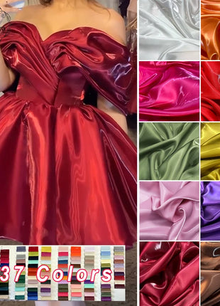 Tessuto Satinato Liquido Lucido di Lusso Riflettente Effetto Galassia per Abiti da Sposa e Design di Abiti alla Moda
