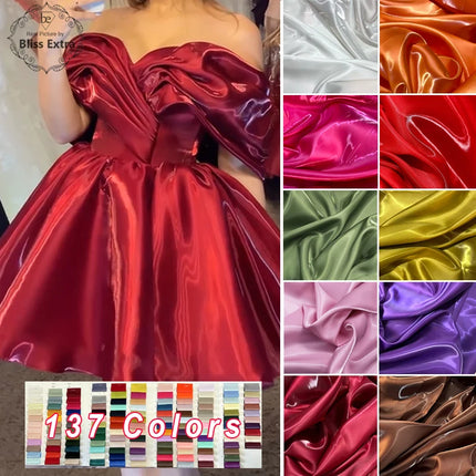 Tessuto Satinato Liquido Lucido di Lusso Riflettente Effetto Galassia per Abiti da Sposa e Design di Abiti alla Moda