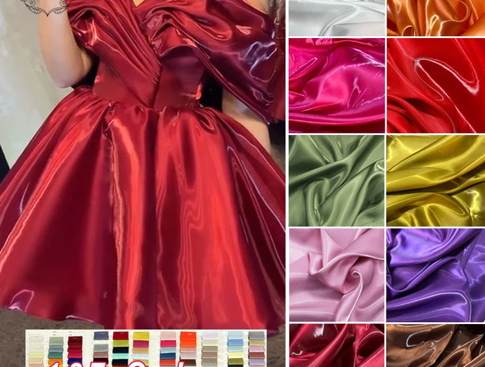 Tessuto Satinato Liquido Lucido di Lusso Riflettente Effetto Galassia per Abiti da Sposa e Design di Abiti alla Moda