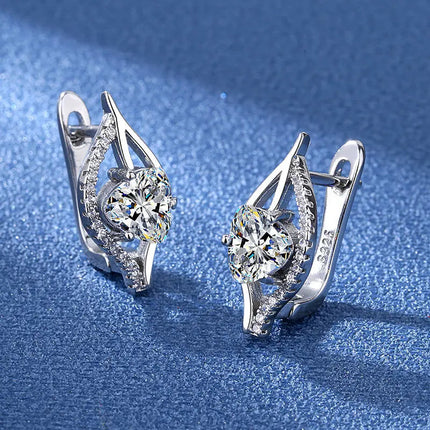 Orecchini in argento sterling 925 gioielli di alta qualità retrò modello semplice orecchini con zirconi bianchi viola vendita calda platinumshop