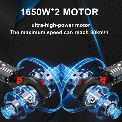 DT10 doppio motore 3300w52V20.8AH IPX5 scooter elettrico adulto potente scooter elettrico fuoristrada professionale super scooter 70 kmh