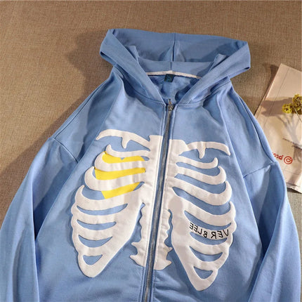 New Hoodies Women Vrouwen Gothic Zwart Zip Up Oversized Sweatshirt Dames Retro Harajuku Capuchon Streetwear Tops