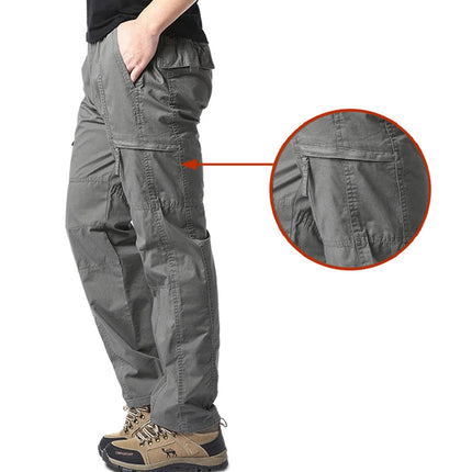 High Quality Men's Cotton Cargo Pants Casual Multiple Pocket Tacitcal Pants Spring Autumn Outdoor Camping Hiking Work Pants