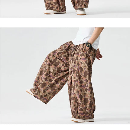 Pantaloni cargo mimetici uomo pantaloni Harem casual oversize da strada uomo pantaloni larghi Harajuku per sport all'aria aperta pantaloni a gamba larga da uomo streetwear