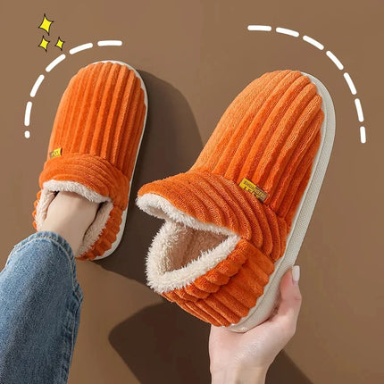 Shevalues Winter Men Slippers Short Plush Men Cotton Boots Indoor Fluffy House Fur Slippers Men Casual Soft Fur Furry Men Shoes