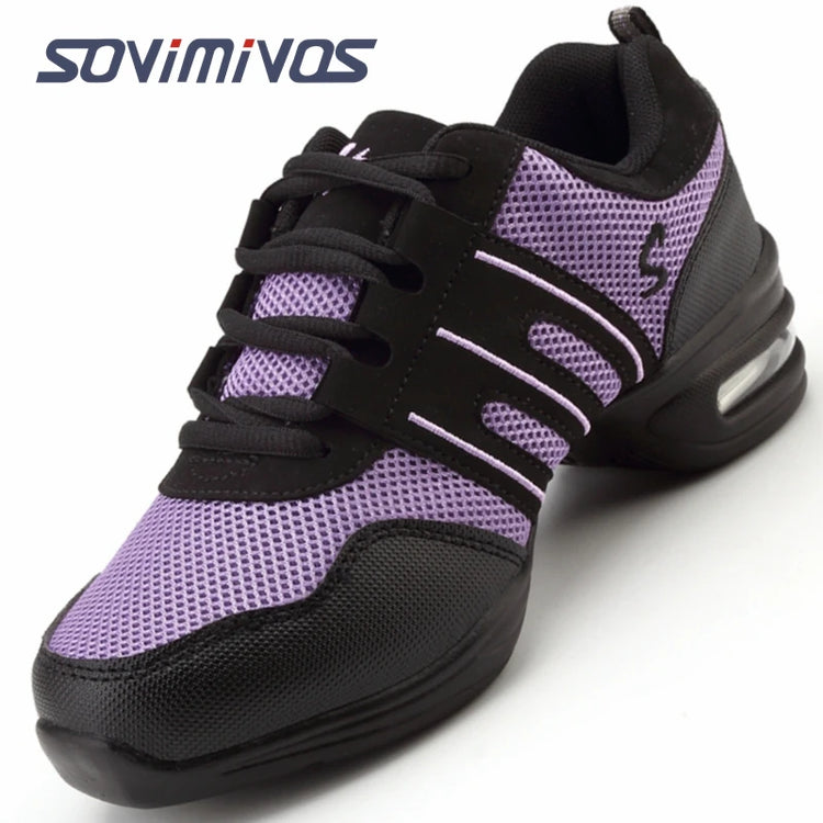 New Soft Outsole Breath Dance Shoes Women Sports Feature Dance Sneakers Jazz Hip Hop Shoes Woman Dancing Shoes Ladies Sneakers