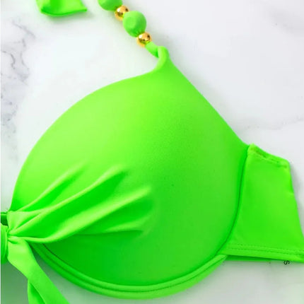 Sexy Push Up Bikini 2024 Costume da bagno donna Due pezzi Costumi da bagno Perizoma femminile Bikini Set Nuoto per costumi da bagno Biquini brasiliano platinumshop