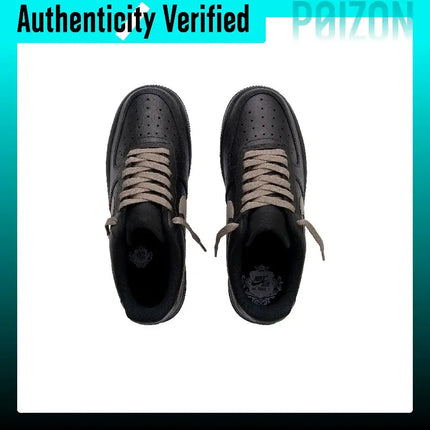 Nike Air Force 1 Cookie Low top Skateboard Shoes Unisex Black Brown CW2288-001(Team990-)