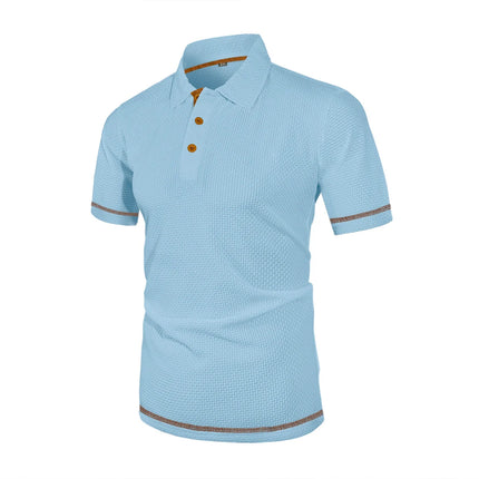 Men's short-sleeved T-shirt with summer ice silk lapel