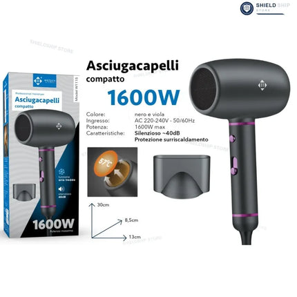 Professional Hair Dryer 3000W High Power Blow Dryer with Adjustable Temperature & Speed Settings, Cool Air Function, Ionic Technology, Fast Drying Styling Tool with Concentrator Nozzles for Home Salon Use
