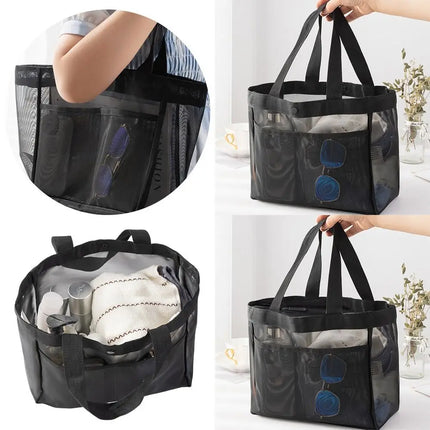 New Mesh Shoulder Bag Transparent Large Capacity Beach Bags Women's Hollow Multi-functional Bag