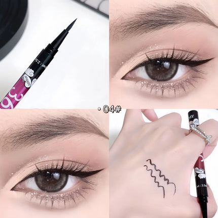 0.01mm Ultra Fine Liquid Eyeliner Pen Waterproof SmudgeProof Fast Drying Eyeliner Cotton Tip Long Lasting Black Eye Liner Makeup
