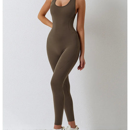 Jumpsuit Gym Set Romper Backless Fitness Bodysuit Siamese Sportswear Women Jumpsuit Buttery-Soft One-piece Playsuit Yoga Suit PlatiNum