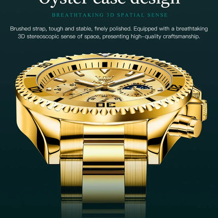 OLEVS Men's Classic Watches with Date Waterproof Luminous Luxury Big Dial Men's Wrist Dress Stainless Steel Men Watch