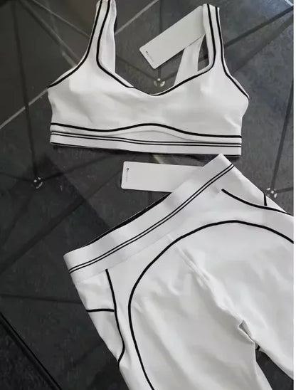 2026 New Women's Yoga, Running, Sports, Fitness, High Waist, Hip Lifting, and Abdominal Tight Pants Two Piece Set